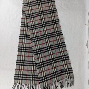 Burberry Designer Lambswool Scarf Gray | Unisex Check Pattern | Hot Deal